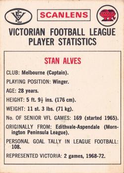 1974 Scanlens VFL #71 Stan Alves Back